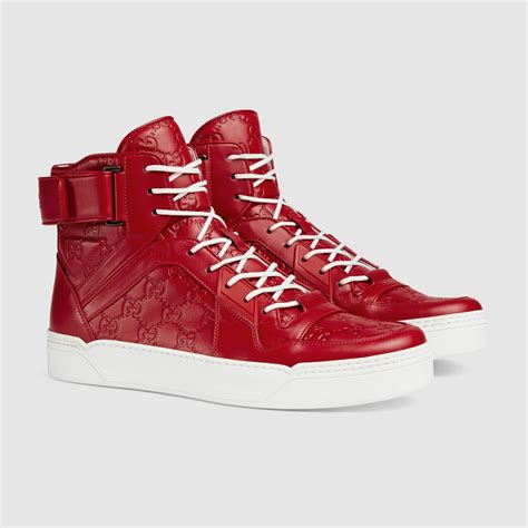 gucci sneakers with red sole|Gucci red sneakers men.